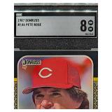 1987 Donruss Pete Rose Baseball Card #186 SGC 8