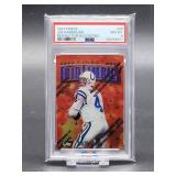 1997 Topps Finest Jim Harbaugh Refractor Football Card #85 PSA 8