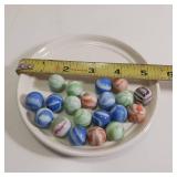 Large lot of Vintage Glass Marbles with multiple stripe colors