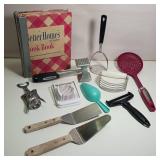 Better Homes and Gardens Vintage Cook Book and lot of Kitchen Utensils