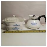 3 pc CorningWare Set - classic blue cornflower pattern