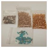Attention Artists!  Large 6/0, seed beads, Genuine Turquoise jewelers scraps and other shell beads