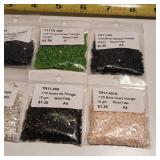 Lot of 8 full packages, 10 grams each 11/0 (size) triangle seed beads,