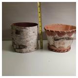 Handcrafted birch bark baskets (2 of them)