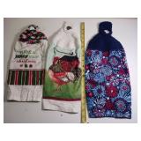 Lot of Three Hand Crochet Kitchen or Bathroom hand towels