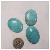 Lot of 3 piece faux turquoise large cabochons for jewelry making.
