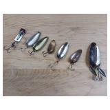 Lot of 7 Treble Hook Fishing Lure Spoons