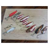 Dardevle Lot + copper weedless 'Dardevlet', Multiple 'Dardevlet' various styles, Dardevle's 'IMP', Cop E-cat Jr 7500, and extras.