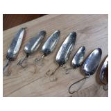 Dardevle Lot + copper weedless 'Dardevlet', Multiple 'Dardevlet' various styles, Dardevle's 'IMP', Cop E-cat Jr 7500, and extras.