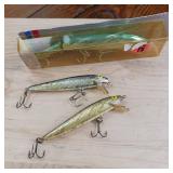 3 lures REBEL Floater (New in original package), Rebel Sinker, & one unmarked.