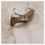 Vintage wooden fishing lure, possibly a Creek Chub Bait Company (C.C.B. Co.) or similar