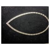 Sterling Silver Chevron, V shape Riccio chain, Italian Weave necklace