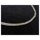 Sterling Silver Chevron, V shape Riccio chain, Italian Weave necklace