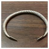 24.63g Sterling silver cuff bracelet. Solid one piece spiral texture design.