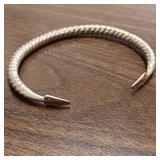 24.63g Sterling silver cuff bracelet. Solid one piece spiral texture design.