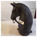 Cast iron horse head hitching post