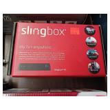 Large Lot  collection of electronic networking and media hardware, including several Slingbox devices, a digital-to-analog converter box, and various routers/modems