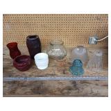 These vintage apothecary jars originally used in pharmacies to store and display medicines and chemicals