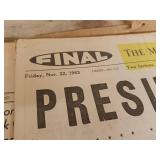 November 22, 1963, edition of The Minneapolis Star newspaper featuring the assassination of President John F. Kennedy.