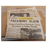 November 22, 1963, edition of The Minneapolis Star newspaper featuring the assassination of President John F. Kennedy.