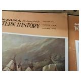 Collection of vintage issues of 'Montana The Magazine of Western History' and a book titled 'Tucson Rodeo Parade & Museum'.