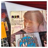 A  large collection of vintage vinyl records from artists like Johnny Mathis, Billy Vaughn, Ray Conniff, and Dean Martin