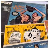 Collection of Vintage vinyl record albums, including the 1968 self-titled duet album by Bobbie Gentry and Glen Campbell