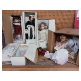 Large Collection of vintage porcelain dolls, including limited editions from makers like Ashton Drake Galleries and Seymour Mann