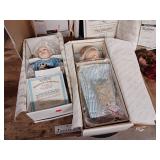 Large Collection of vintage porcelain dolls, including limited editions from makers like Ashton Drake Galleries and Seymour Mann