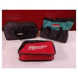 Three tool bags from popular tool brands