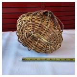 Vintage-style, rustic woven wood basket