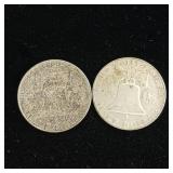 Franklin Half Dollars - 90% silver - 2 coins - Tax Exempt