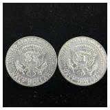 1964 Kennedy Half Dollars 2 coins - Flat Rate Coin Shipping