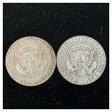 1964 Kennedy Half Dollars 2 coins - Flat Rate Coin Shipping - Tax Exempt