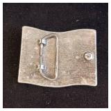 Vintage 'Spirit of '76' Bicentennial belt buckle from 1976 - pewter-toned - 3 1/8inch wide