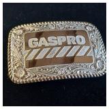 Vintage western-style GASPRO logo belt buckle -  Crumrine - El Arturo - Bronze