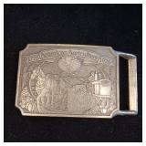 American Agriculture Bicentennial buckle -1975, 200th anniversary of farming in America - Ortho Chevron Chemical Company.