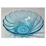 Vintage blue glass bowl