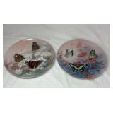 Pair of Vintage Collector Plates – 'On Gossamer Wings' Series by Lena Liu, 1988 & 1989, Butterflies