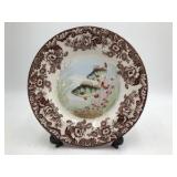 Spode Woodland Stream 'Perch' Dinner Plate – Brown Transferware Fish & Floral Design