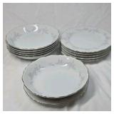 Vintage Arita China Scalloped Dinner Plates – Blue Floral Pattern (Japan)