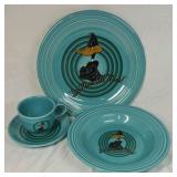 Vintage 1994 Fiesta Looney Tunes Daffy Duck 'It's Mine, All Mine!' Teal Set