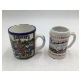 Pair of collectible souvenir mugs