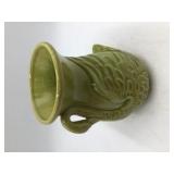 Vintage USA Green Glazed Swan Handle Pitcher
