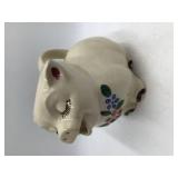 Vintage Smiley Pig Creamer Pitcher Patented USA Floral Design
