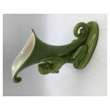 Vintage Green Glazed Cherub Cornucopia Vase