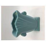 Vintage Haeger Royal Blue Turquoise Fan Vase 2003