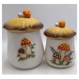 Vintage Sears 1978 Mushroom Canister Set Japan Ceramic Toadstool Lids