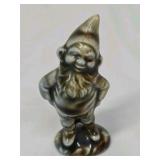Vintage Ceramic Gnome Figurine – Brown Drip Glaze
