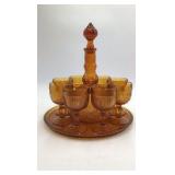 Tiara Indiana Glass Amber Wine Set
